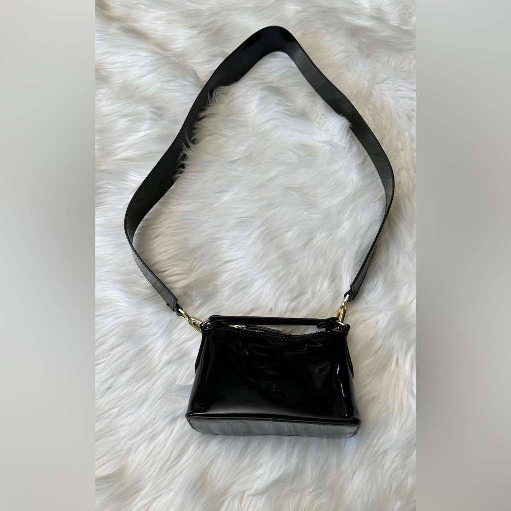 Leonie Hanne X Liu Jo Micro Hobo Bag In Patent Black New With Tags